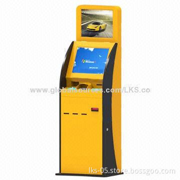 Kiosk Dispenser with 17-inch Touch Screen and 19-inch Advertising Monitor for Card Dispenser